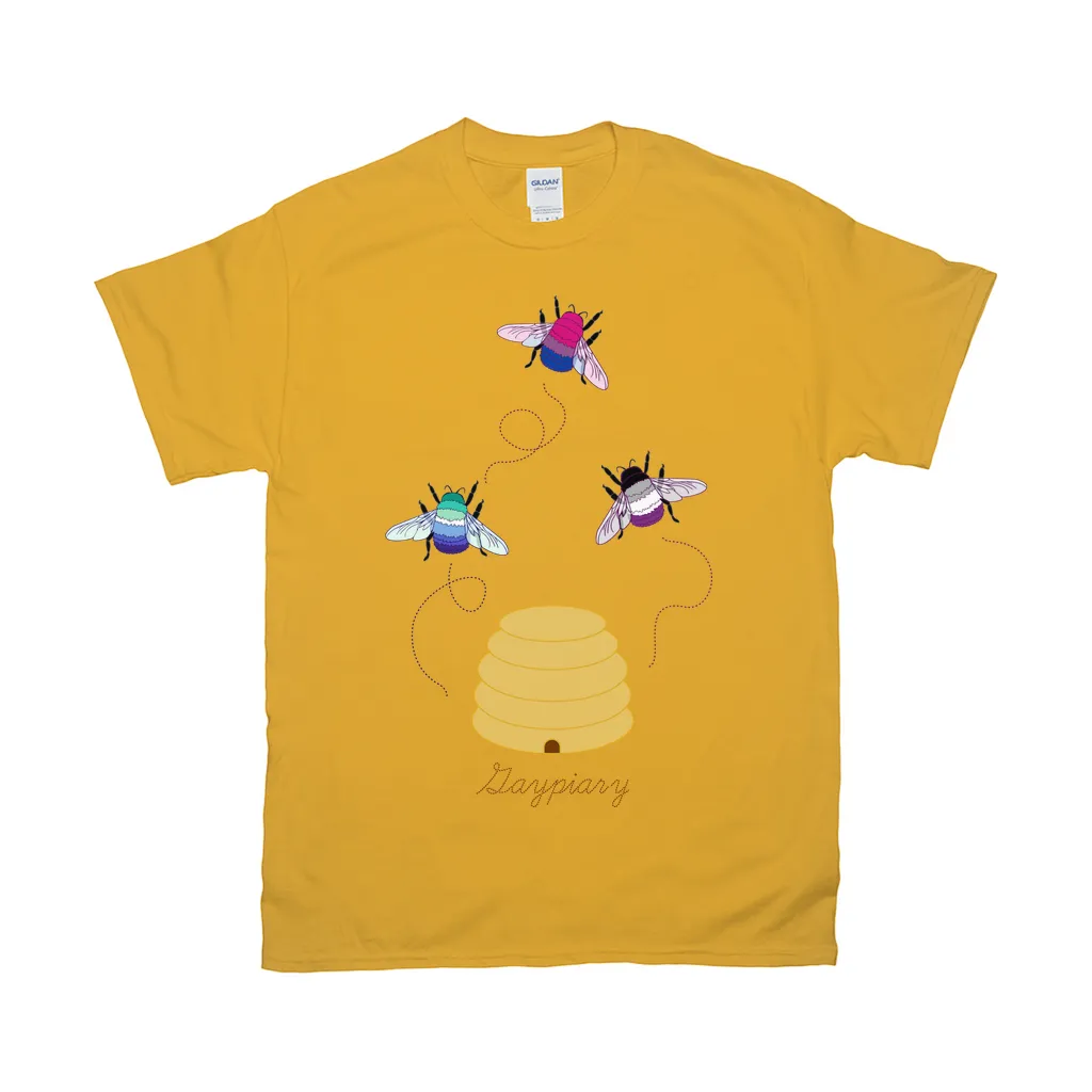3 Bumblebees - Gaypiary LIGHT | Bumblebee Relaxed Fit Tshirt | Gildan