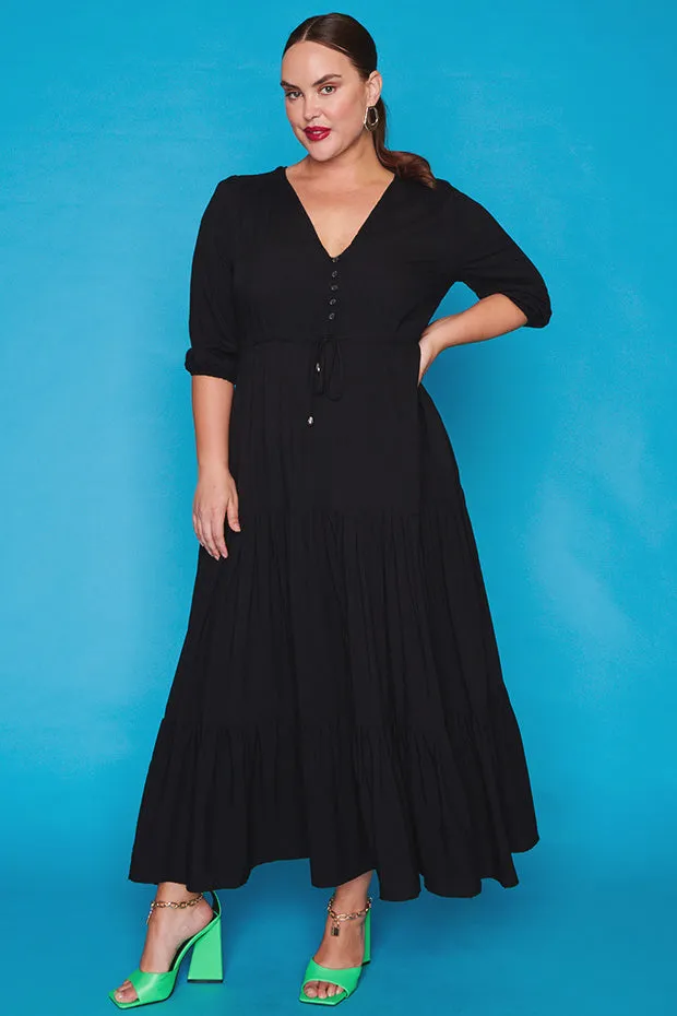 Adeline Black Maxi Dress
