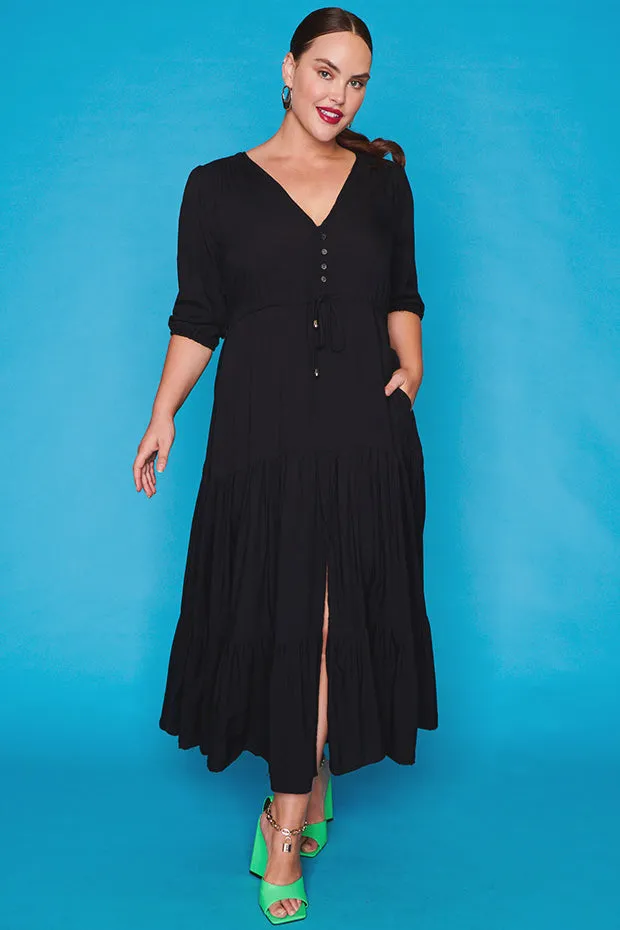 Adeline Black Maxi Dress