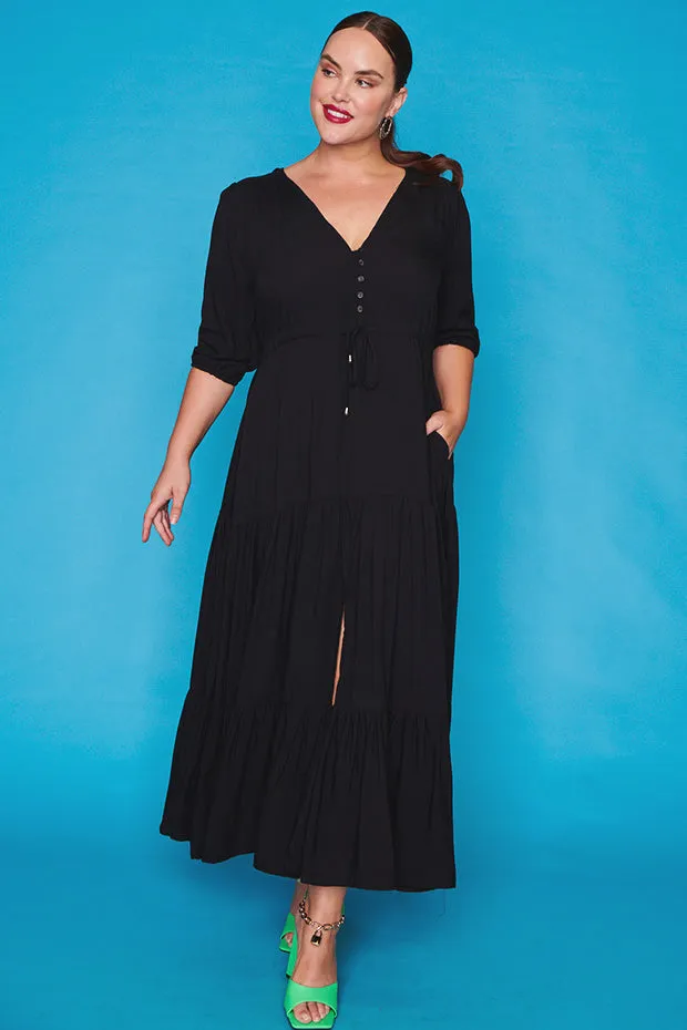 Adeline Black Maxi Dress