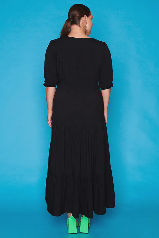 Adeline Black Maxi Dress