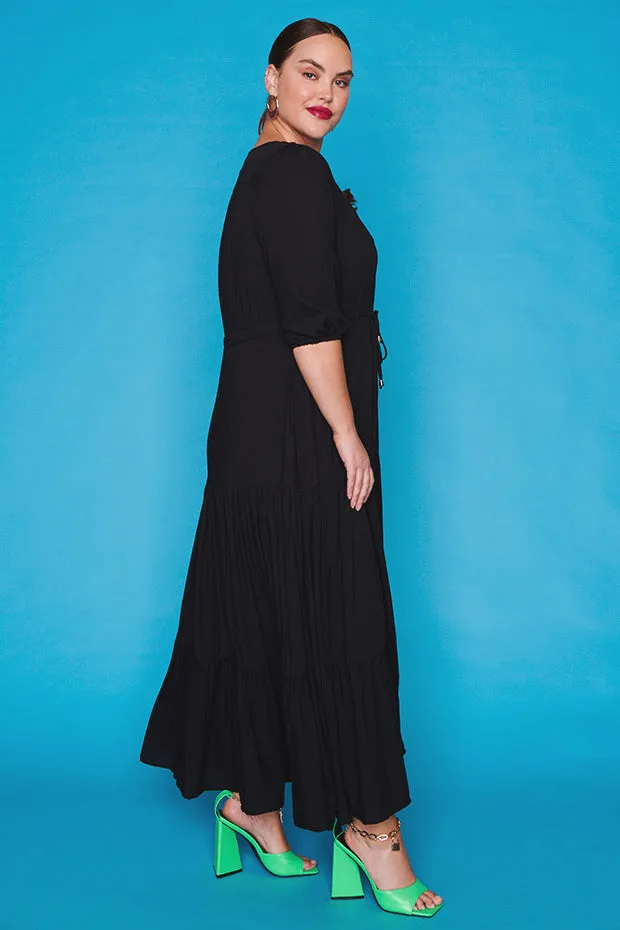 Adeline Black Maxi Dress