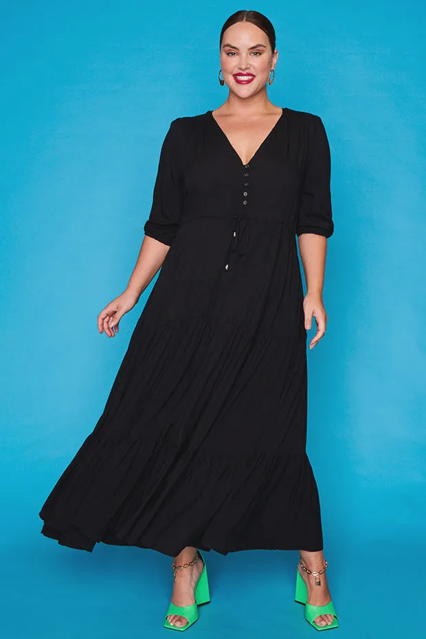 Adeline Black Maxi Dress
