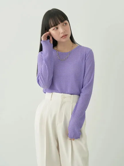 Avege Sheer Crew Neck Pullover
