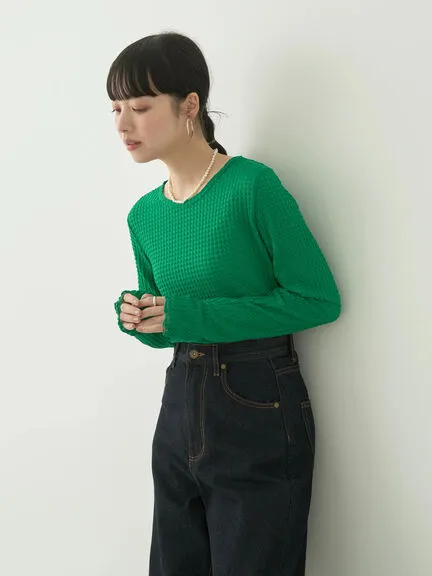 Avege Sheer Crew Neck Pullover