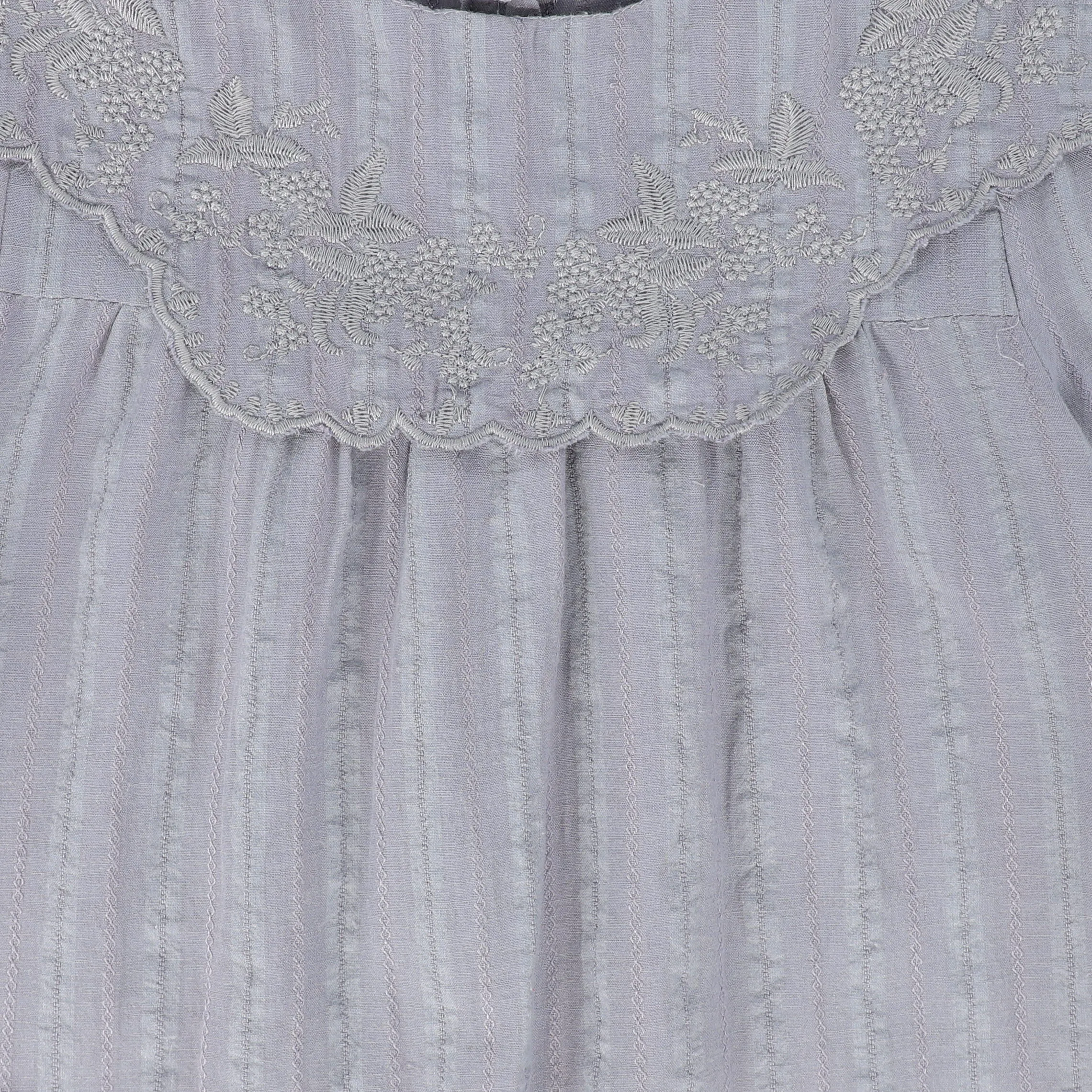 BAMBOO BLUE EMBROIDERED COLLARED SS DRESS [FINAL SALE]
