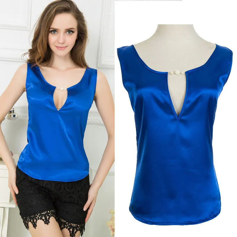 Big Sale on Emulation Silk Tees Tops Woman tshirt