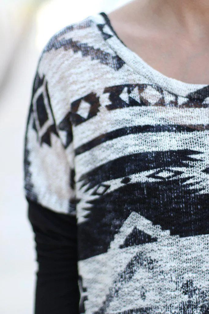 Black Printed Top