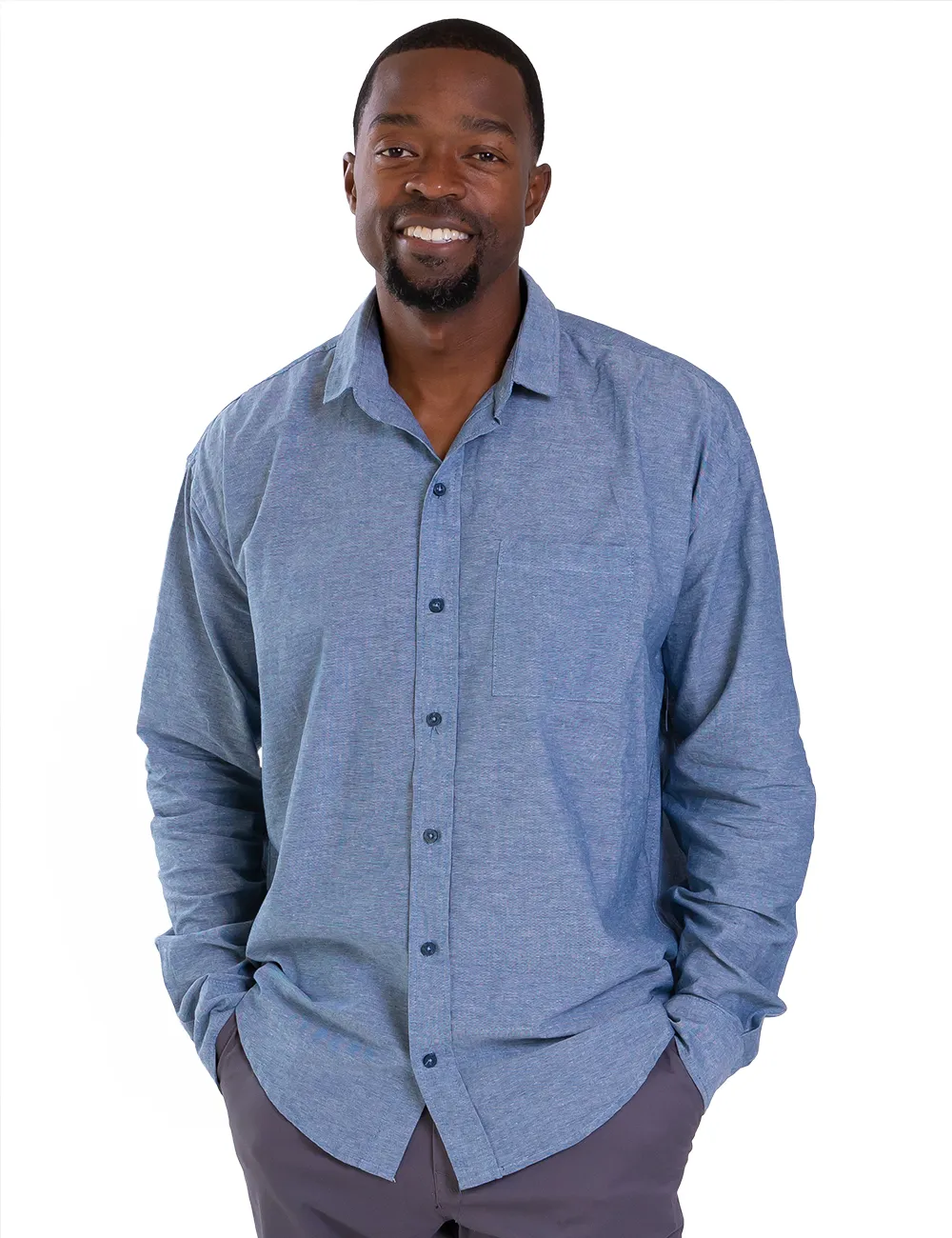 Blue Button-Up Shirt