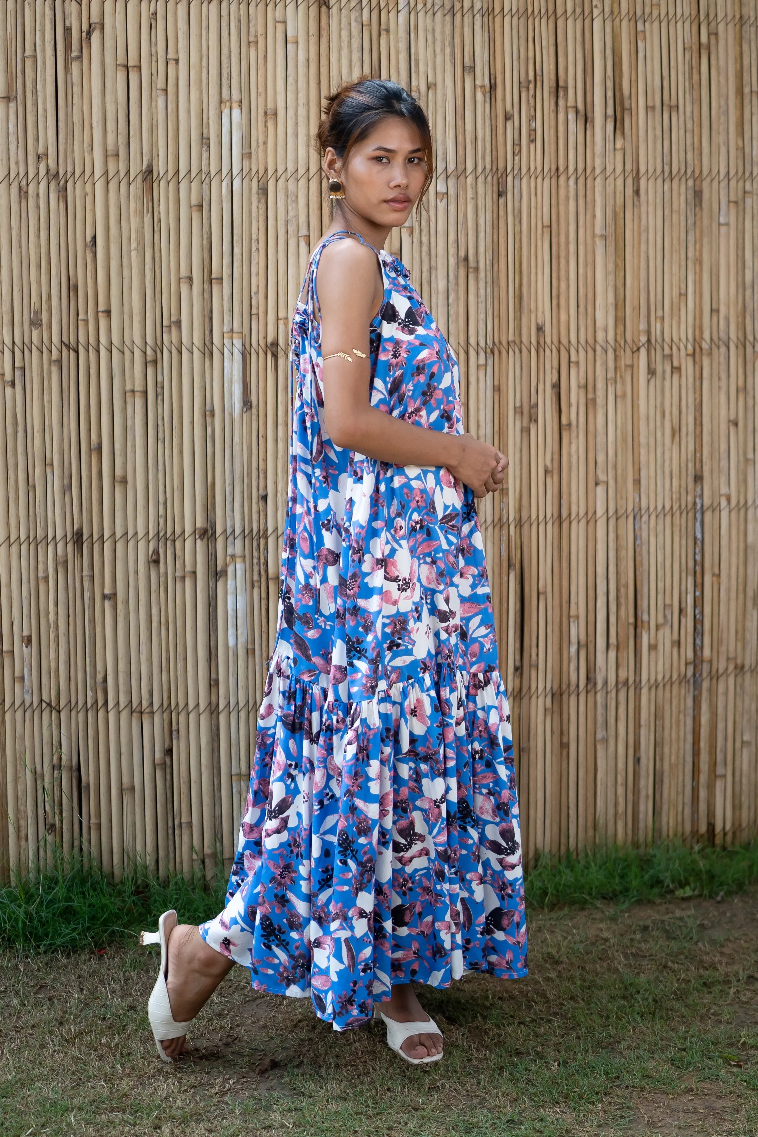 Blue Cotton Breezy Orchid Oasis Dress