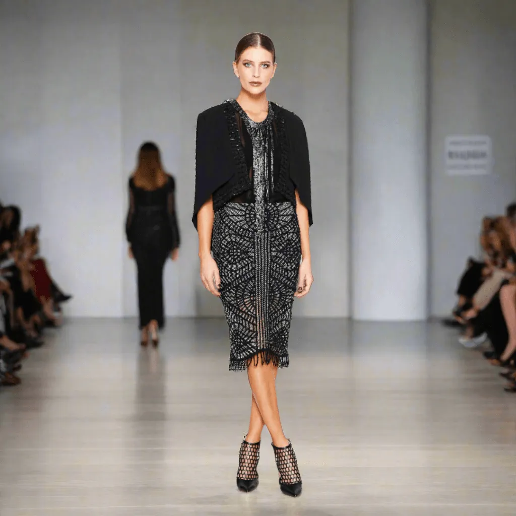 Cape Style Cropped Beaded Jacket