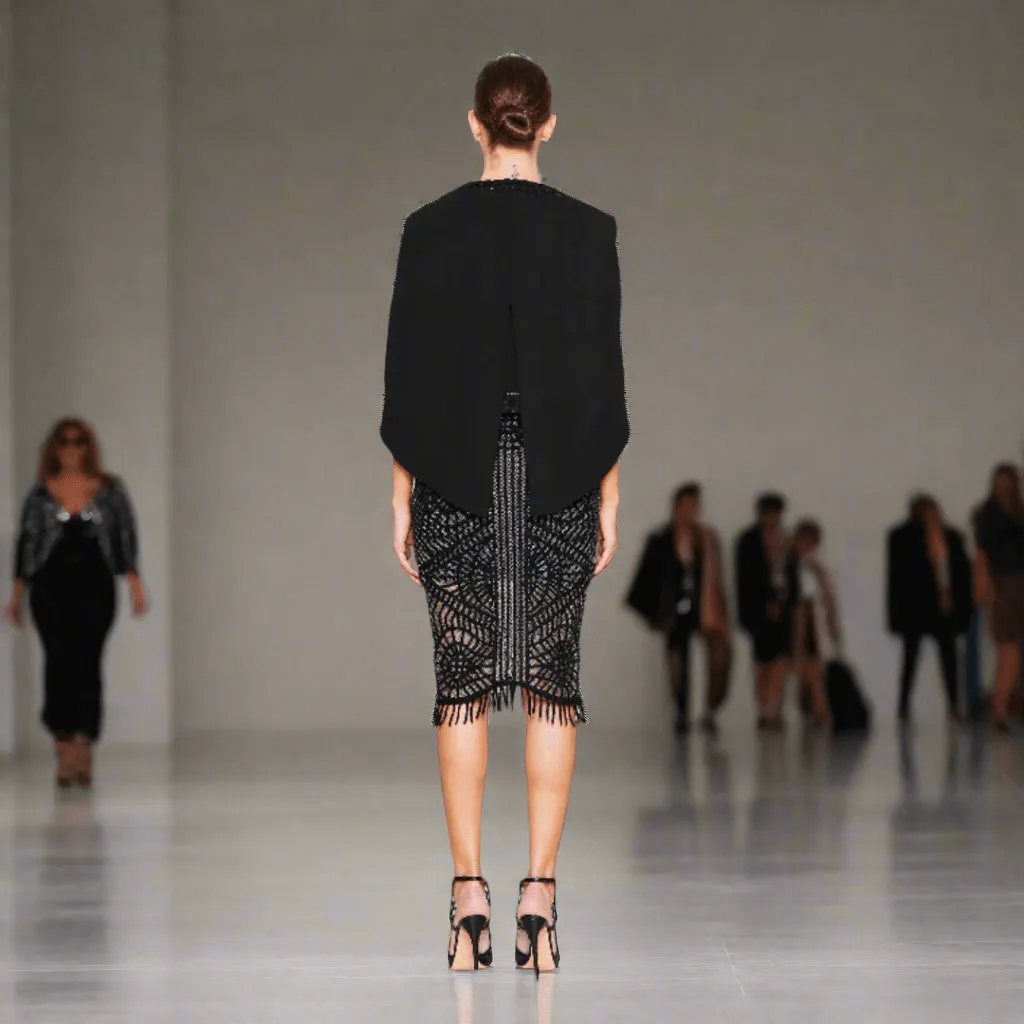 Cape Style Cropped Beaded Jacket