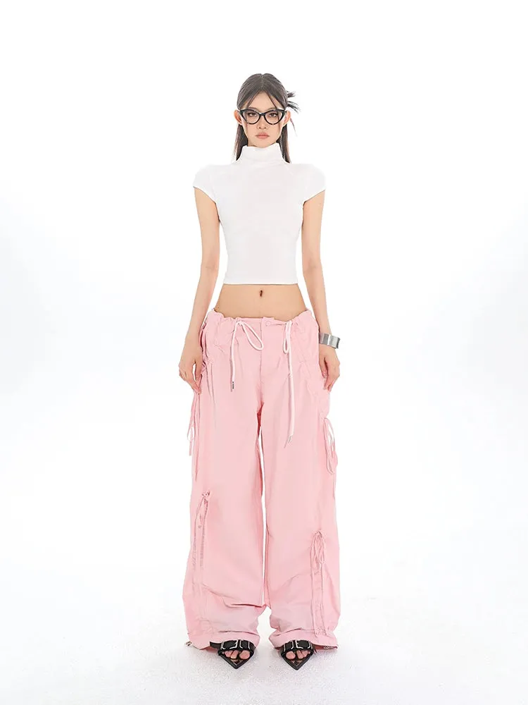 Cargo Drawstring Jogger Pants with Pockets