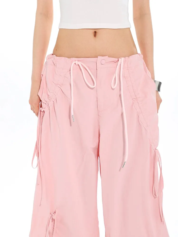 Cargo Drawstring Jogger Pants with Pockets