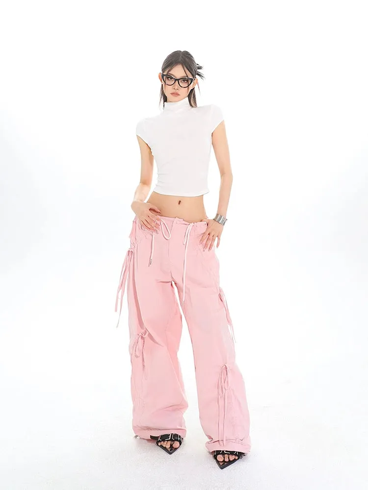 Cargo Drawstring Jogger Pants with Pockets