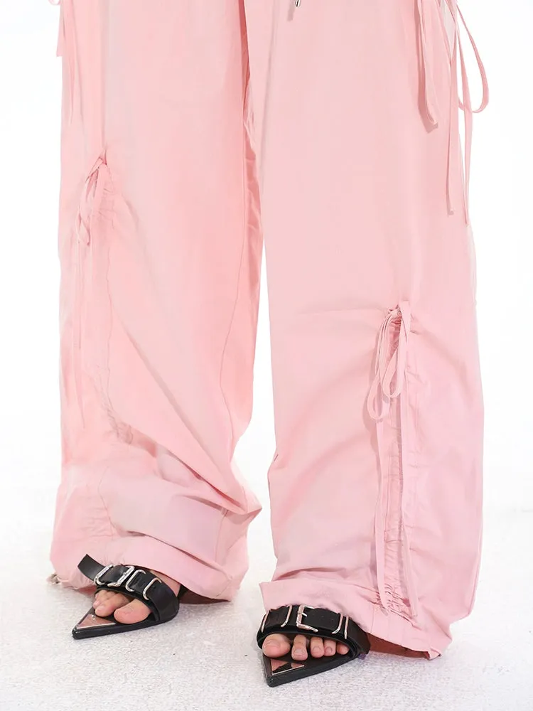 Cargo Drawstring Jogger Pants with Pockets