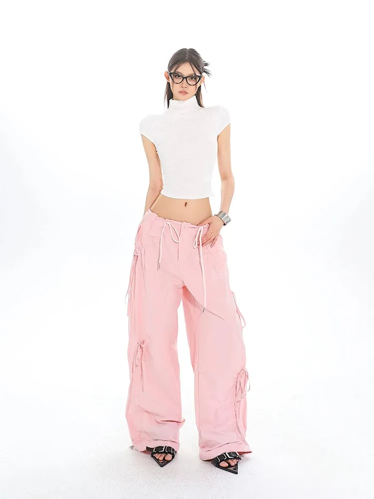 Cargo Drawstring Jogger Pants with Pockets