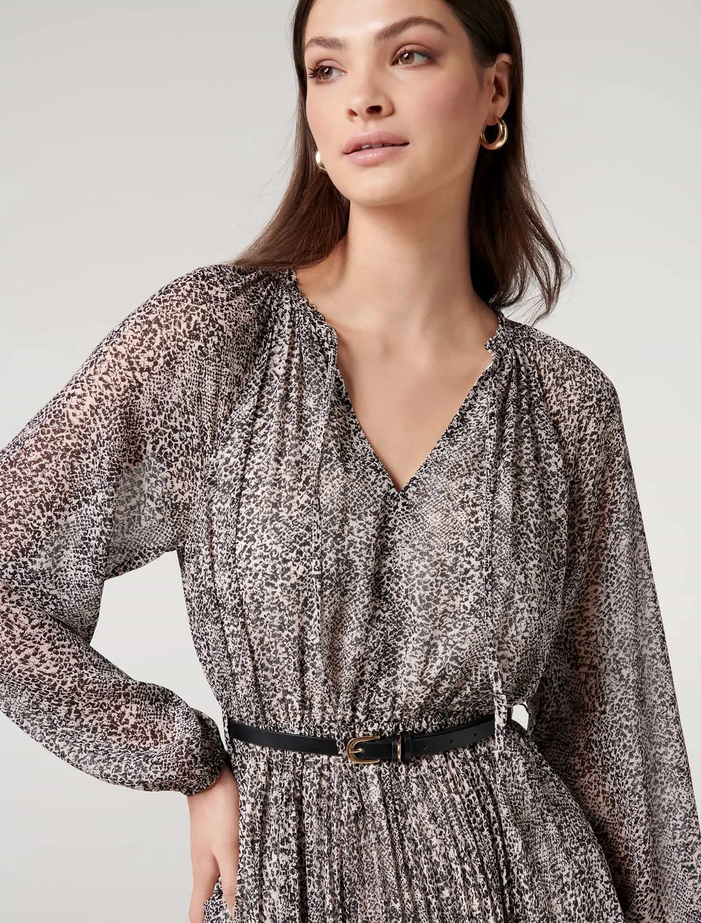 Carmen Pleated Midi Dress