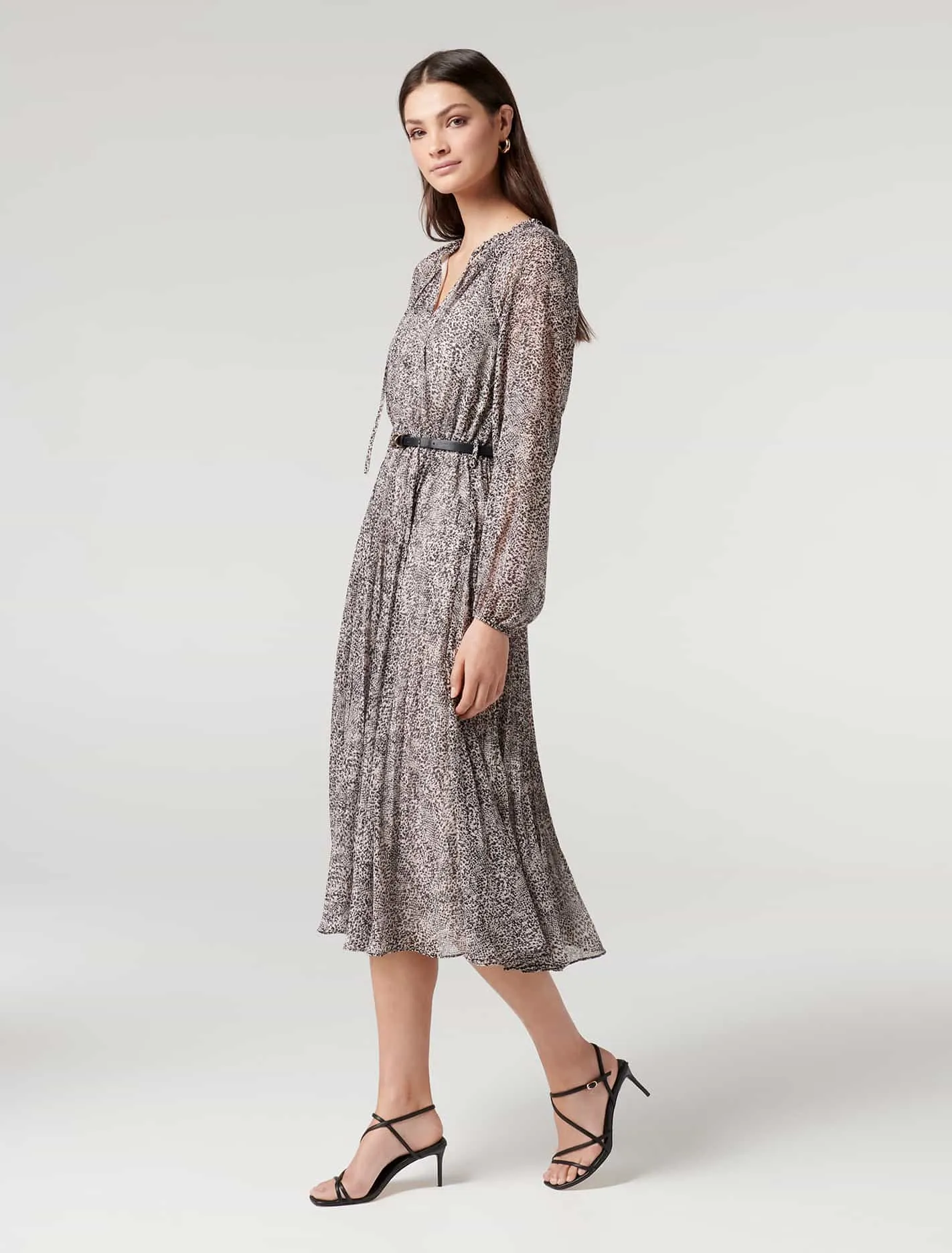 Carmen Pleated Midi Dress