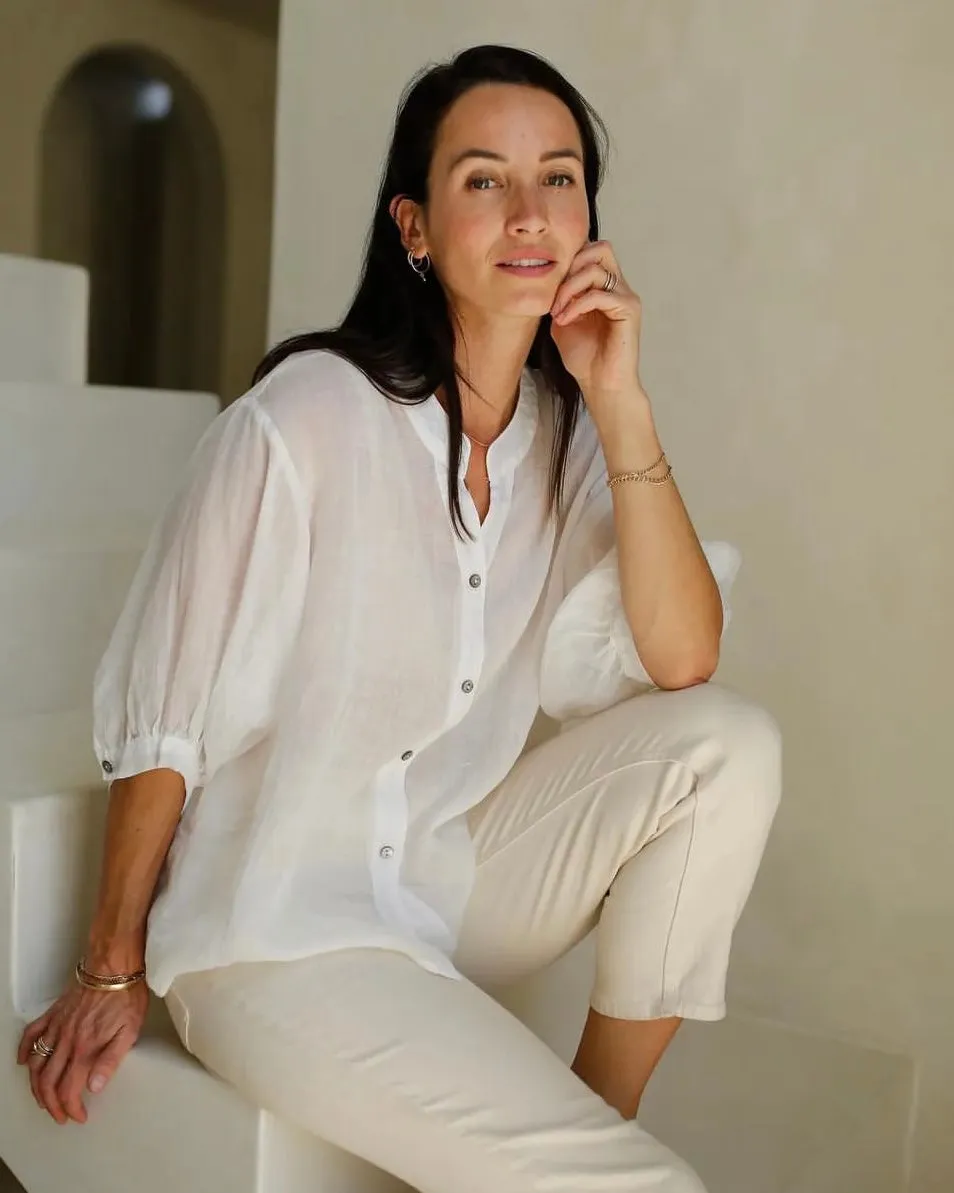 Carter Linen Shirt White