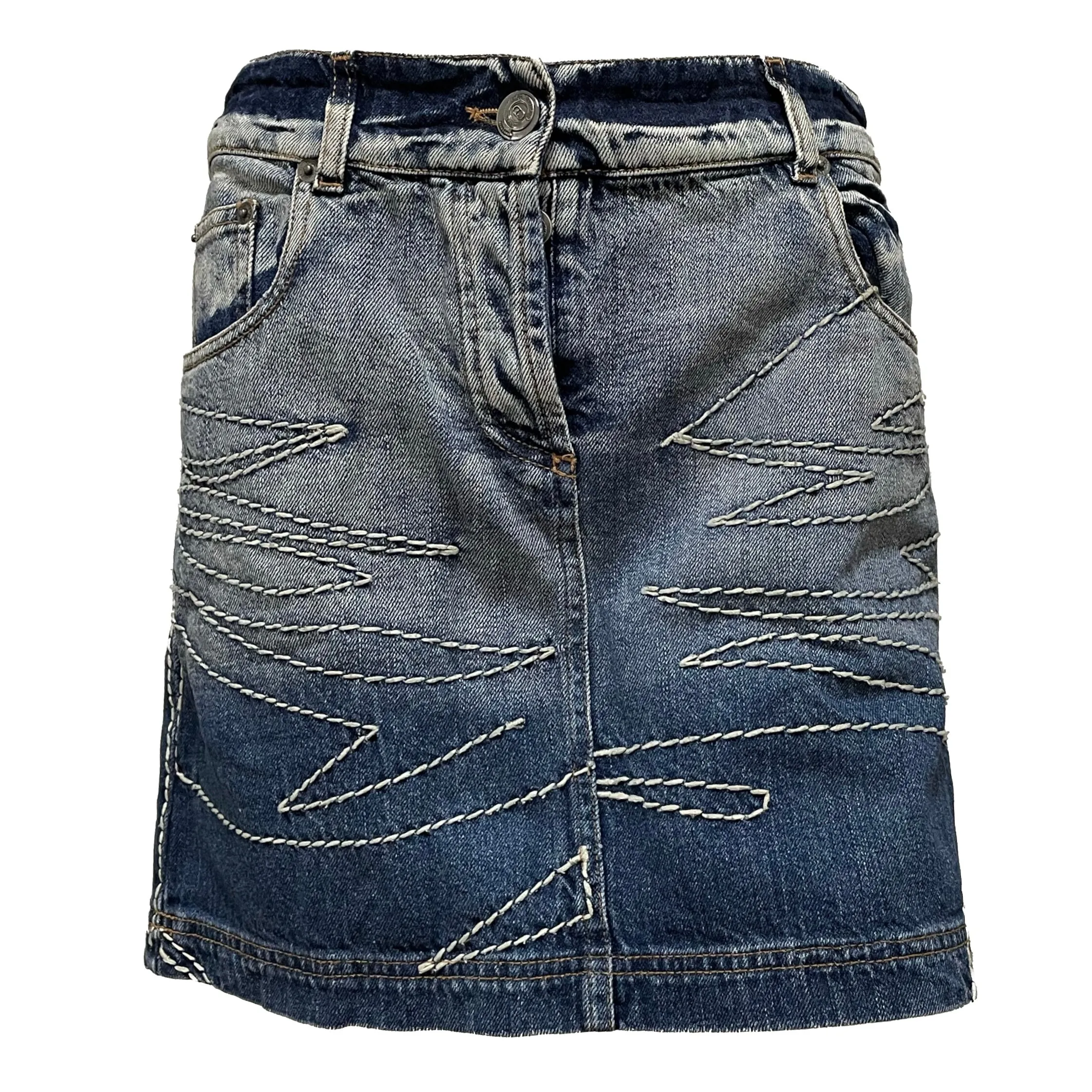CHRISTIAN DIOR Fall Winter 2006 Stitch Detail Denim Mini Skirt