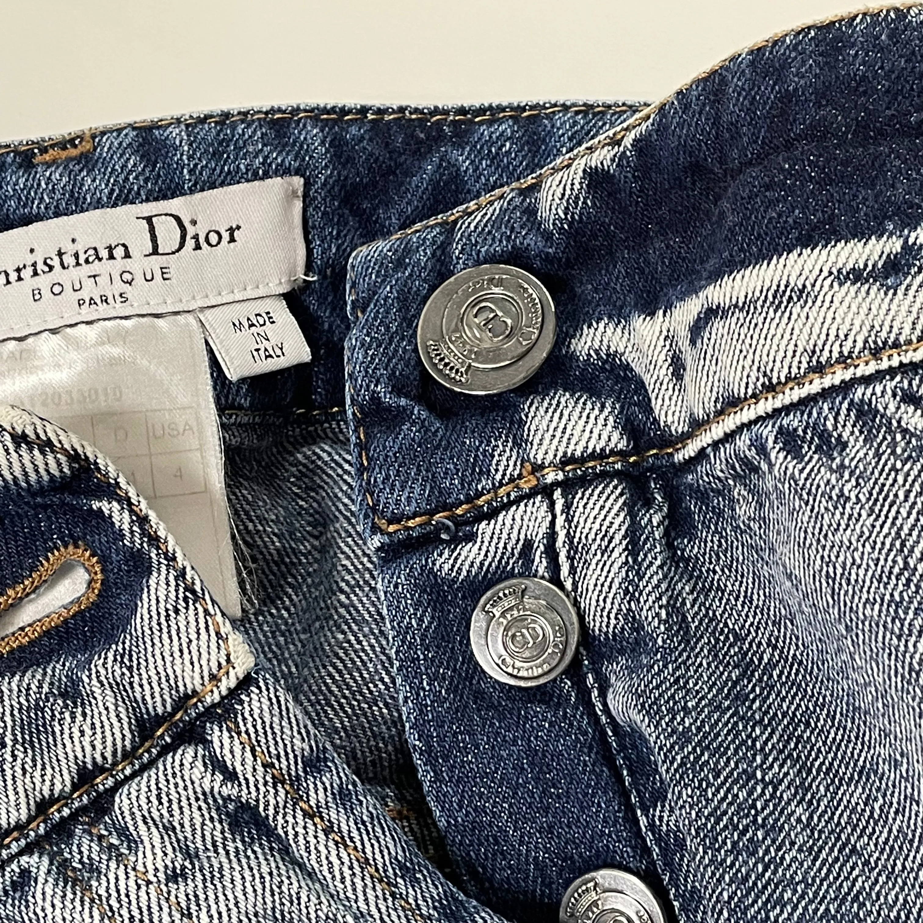 CHRISTIAN DIOR Fall Winter 2006 Stitch Detail Denim Mini Skirt