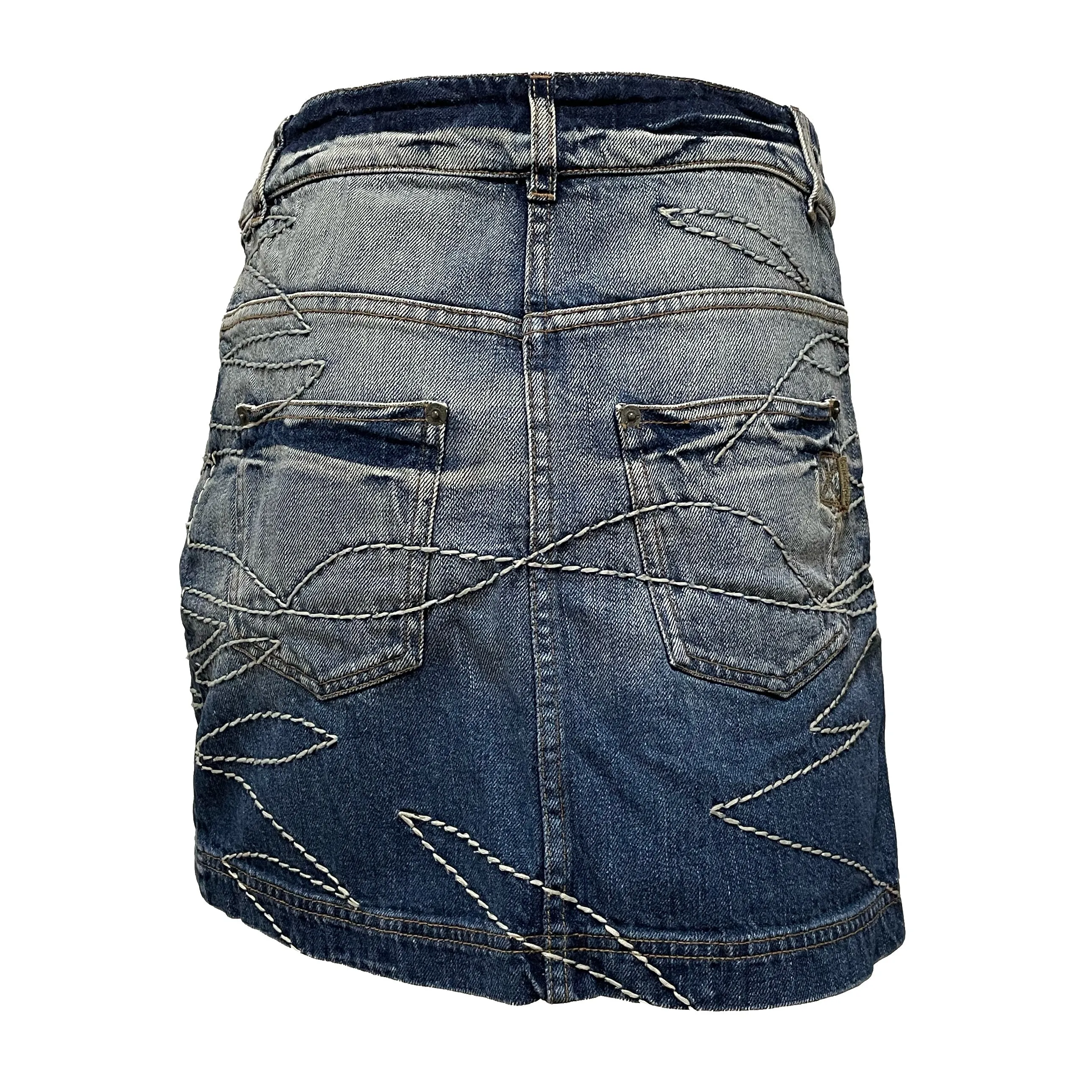 CHRISTIAN DIOR Fall Winter 2006 Stitch Detail Denim Mini Skirt