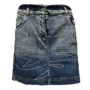 CHRISTIAN DIOR Fall Winter 2006 Stitch Detail Denim Mini Skirt