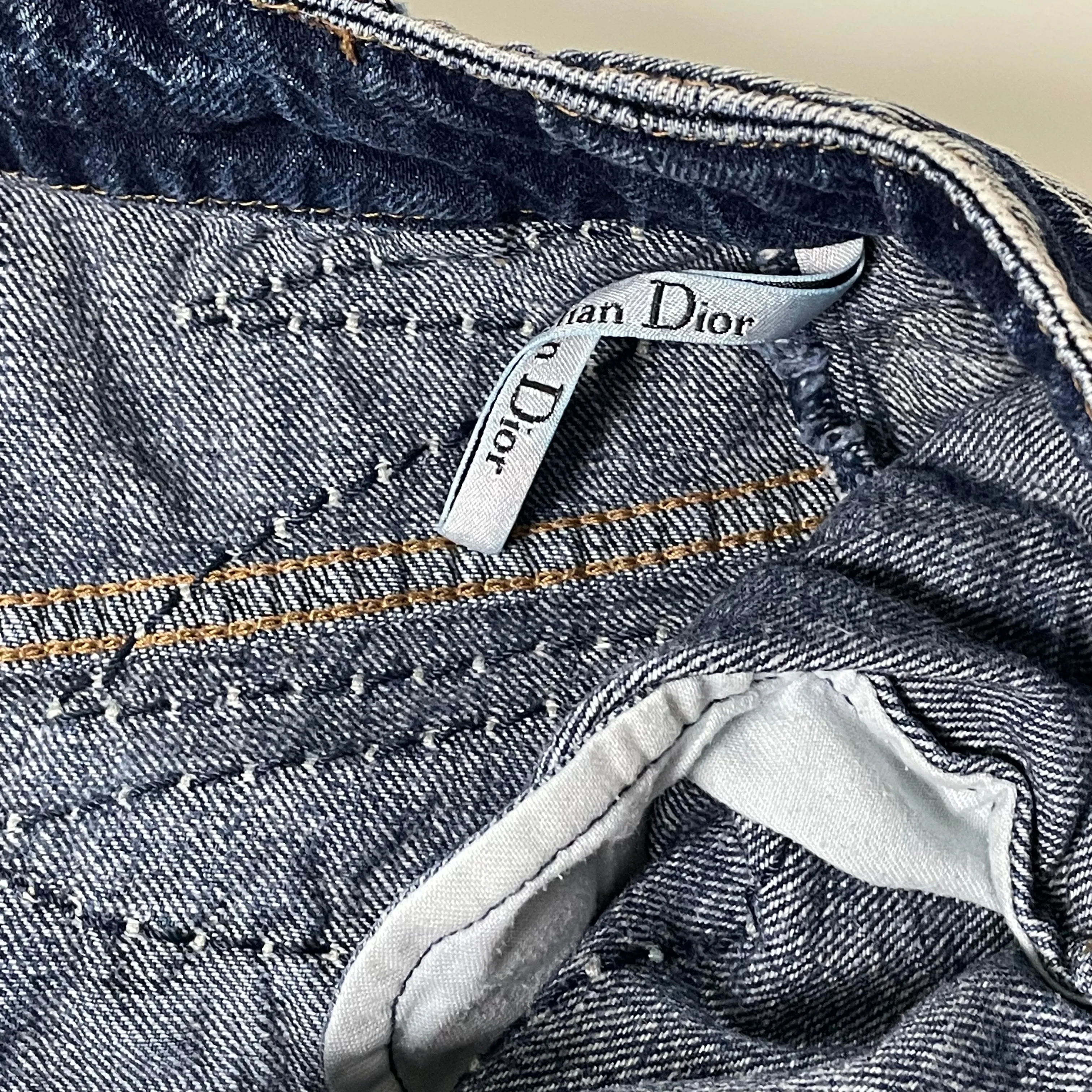 CHRISTIAN DIOR Fall Winter 2006 Stitch Detail Denim Mini Skirt