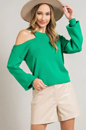 Cold Shoulder Long Sleeve Top