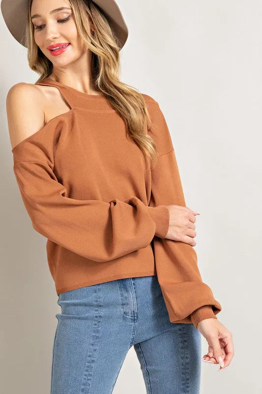 Cold Shoulder Long Sleeve Top