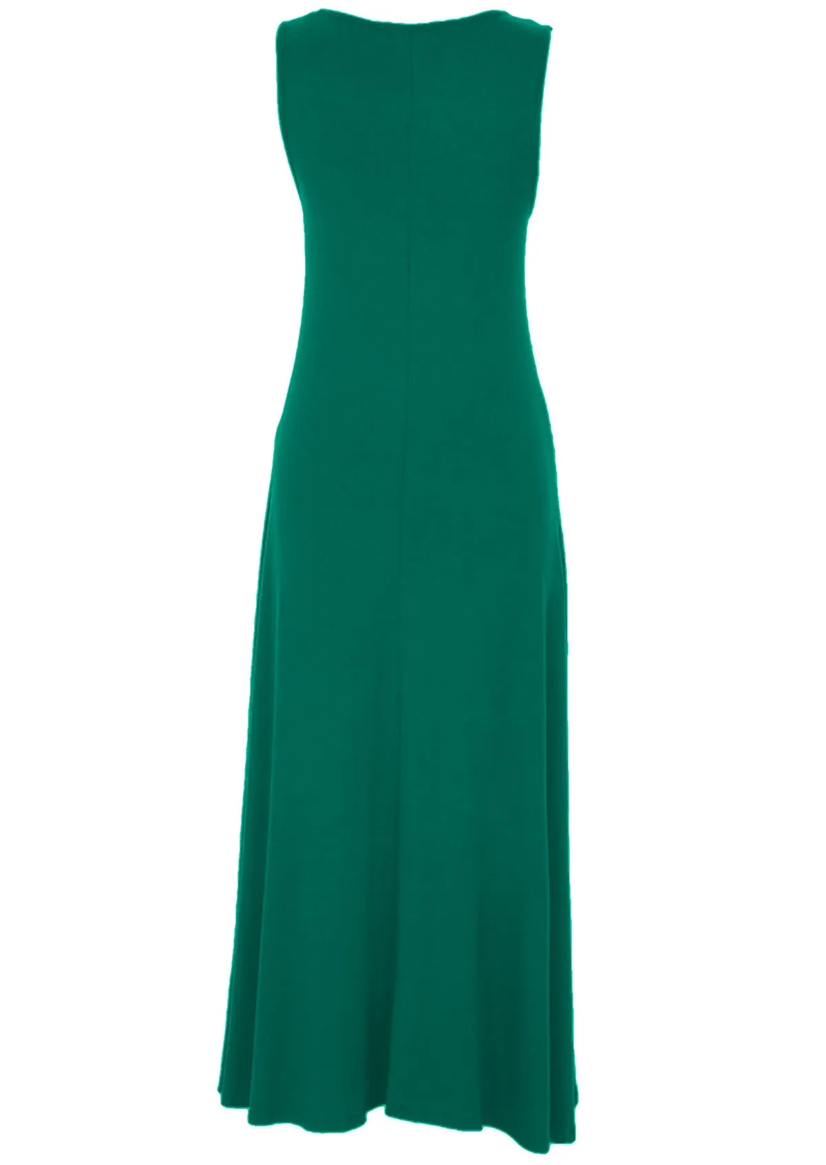 Concave Hem Dress Jade Green