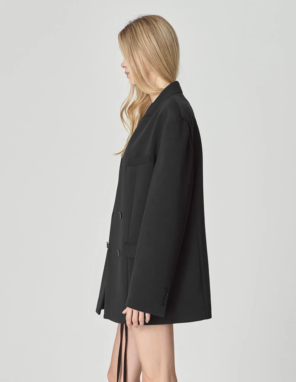 Couple Style Collarless Shoulder Pad Blazer