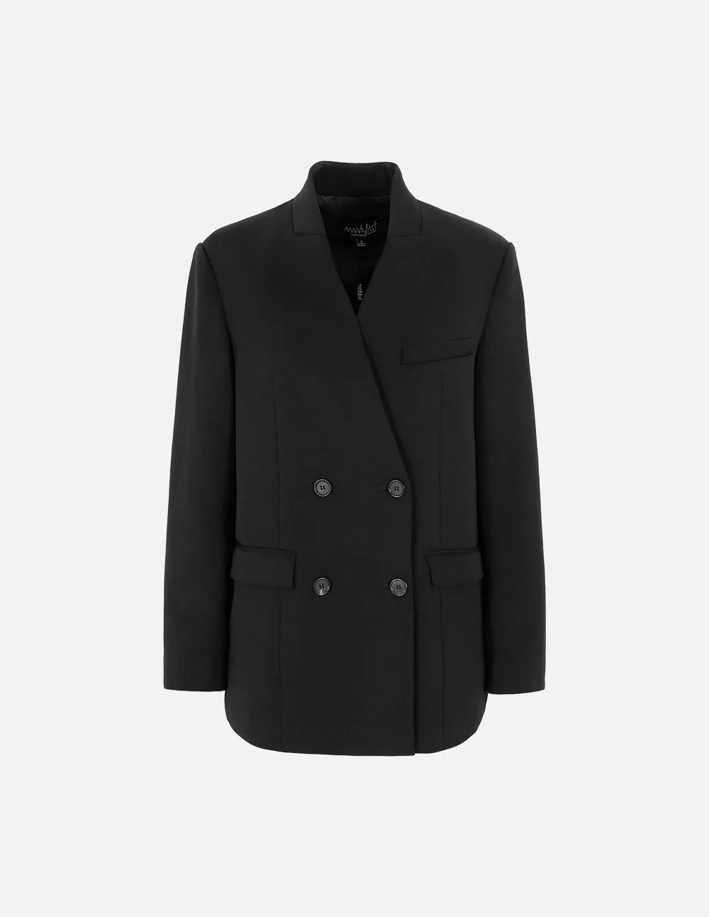 Couple Style Collarless Shoulder Pad Blazer