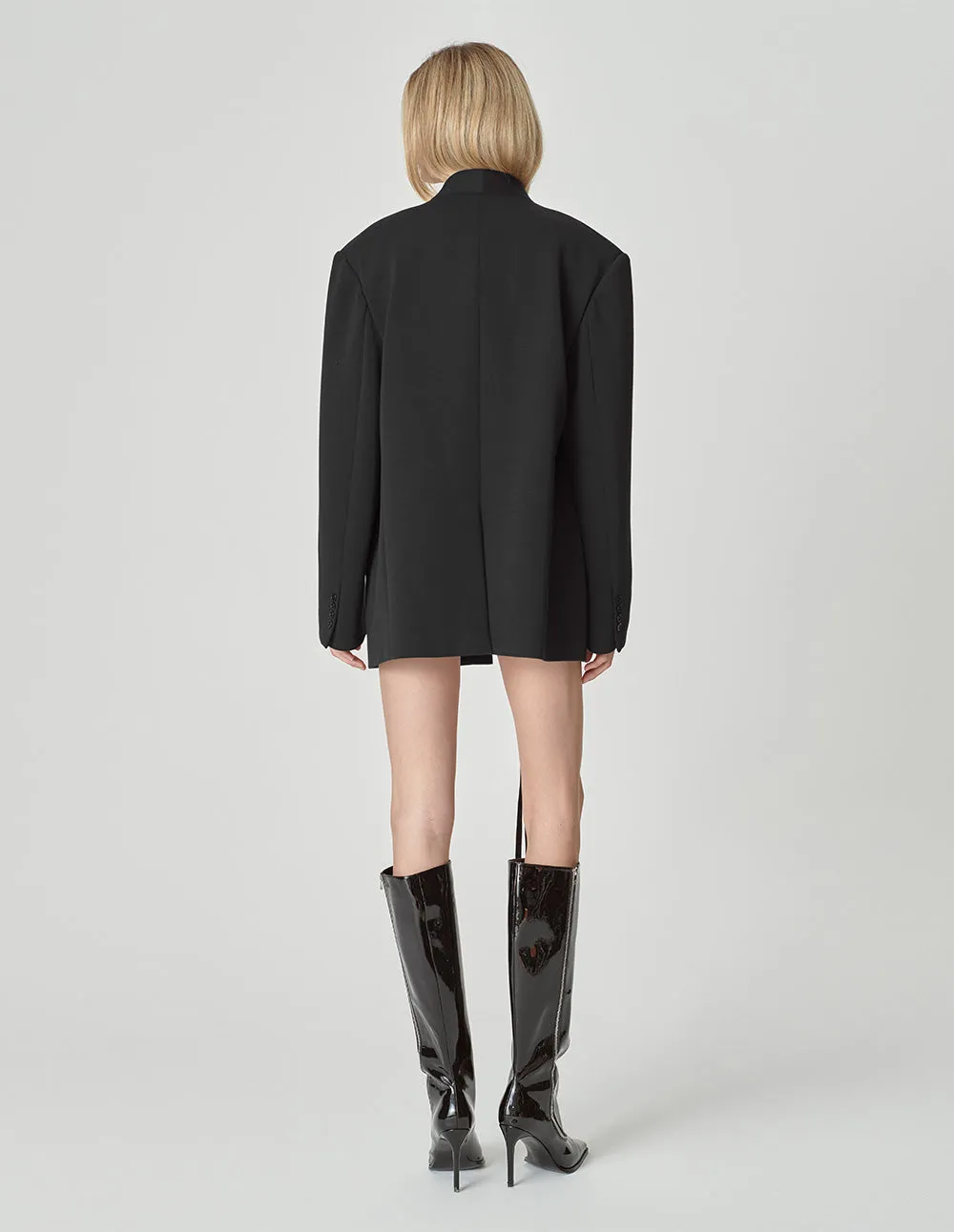 Couple Style Collarless Shoulder Pad Blazer