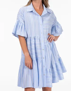 Coventry Relaxed Fit Panel Dress in Blue Stripe