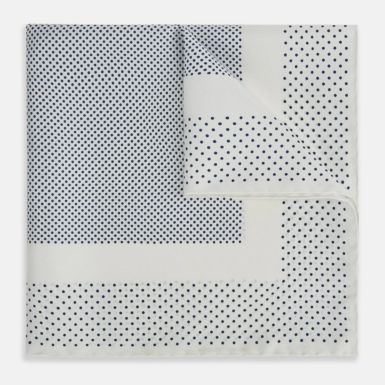 Cream Dot Silk Pocket Square