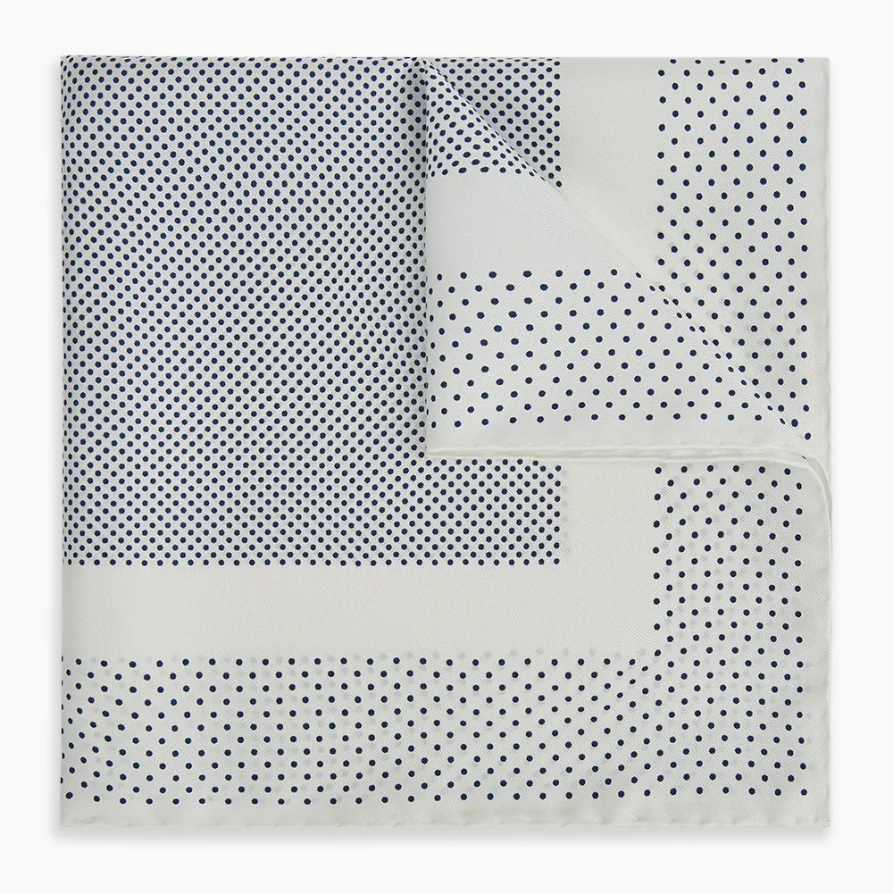 Cream Dot Silk Pocket Square