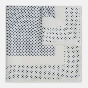 Cream Dot Silk Pocket Square