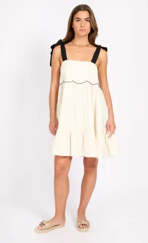 Cream Linen Mini Dress