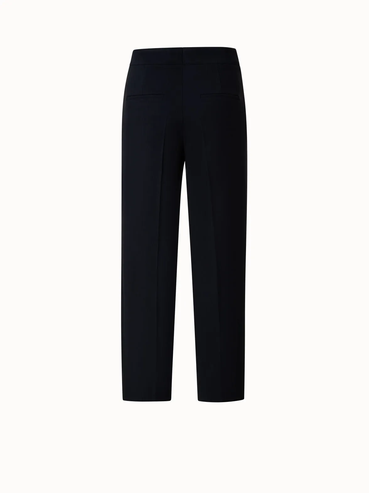 Cropped Wide Wool Stretch Crêpe Pants