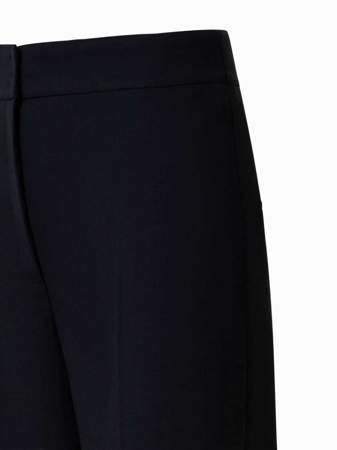 Cropped Wide Wool Stretch Crêpe Pants