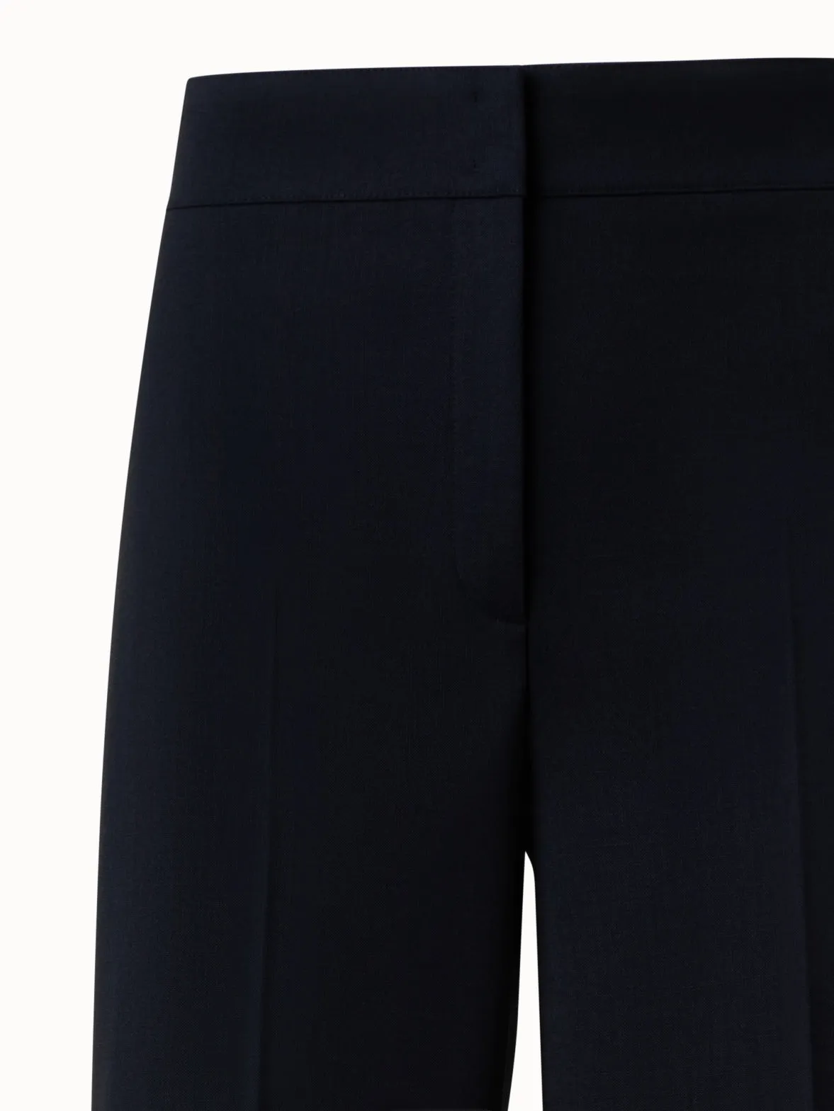 Cropped Wide Wool Stretch Crêpe Pants