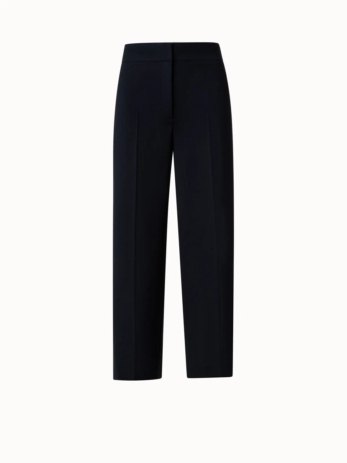 Cropped Wide Wool Stretch Crêpe Pants