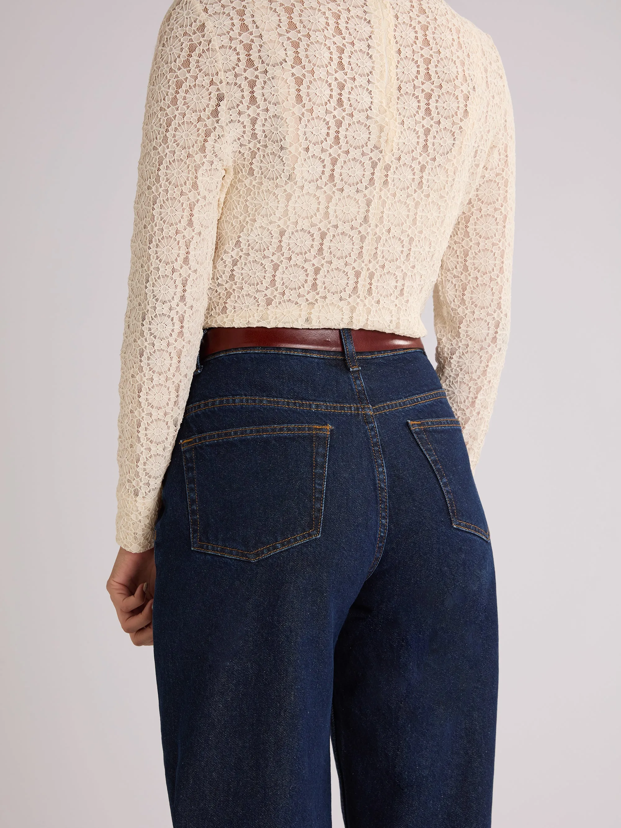 Dark Blue Straight Jeans