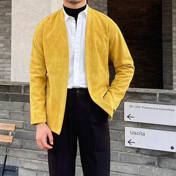 Deerskin Fleece British Style Cardigan Casual Jacket