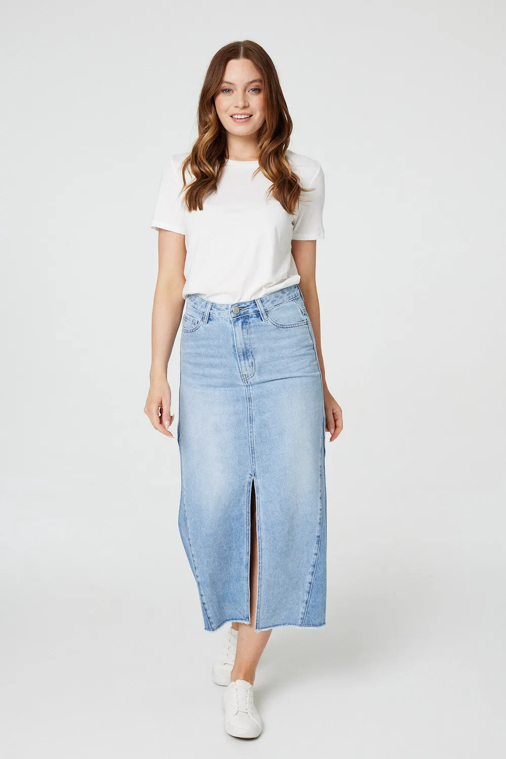 Denim Midi Skirt