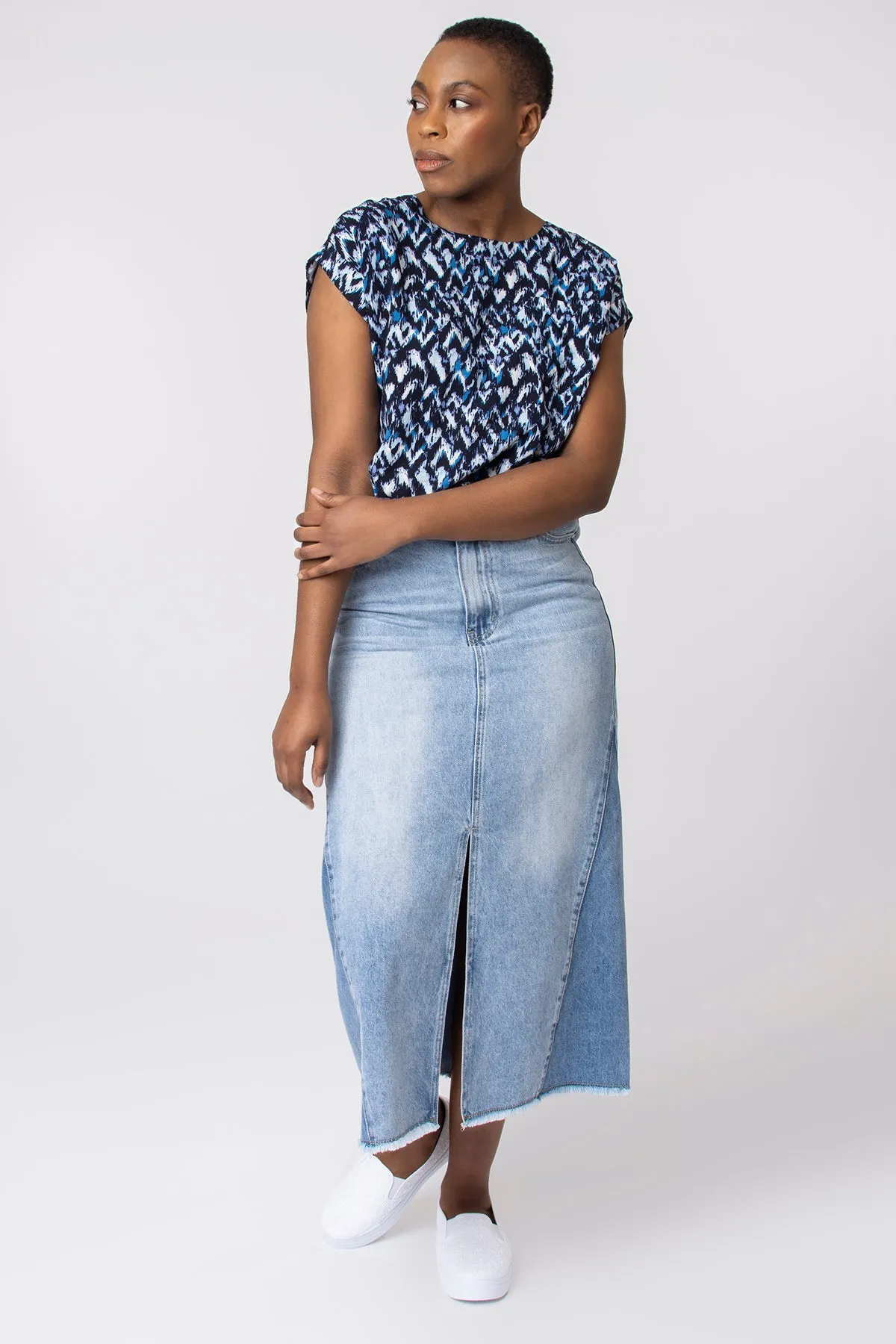 Denim Midi Skirt