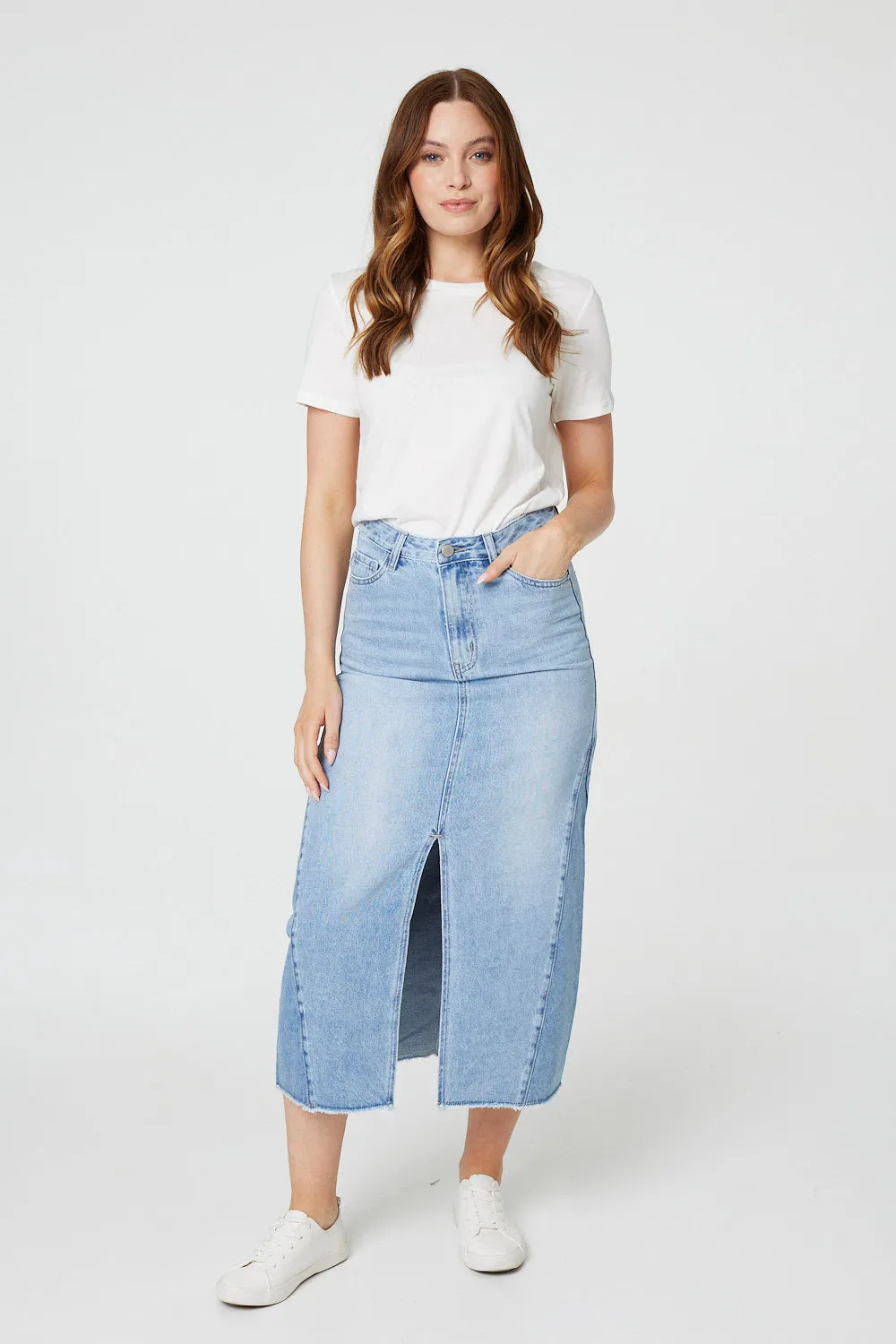 Denim Midi Skirt