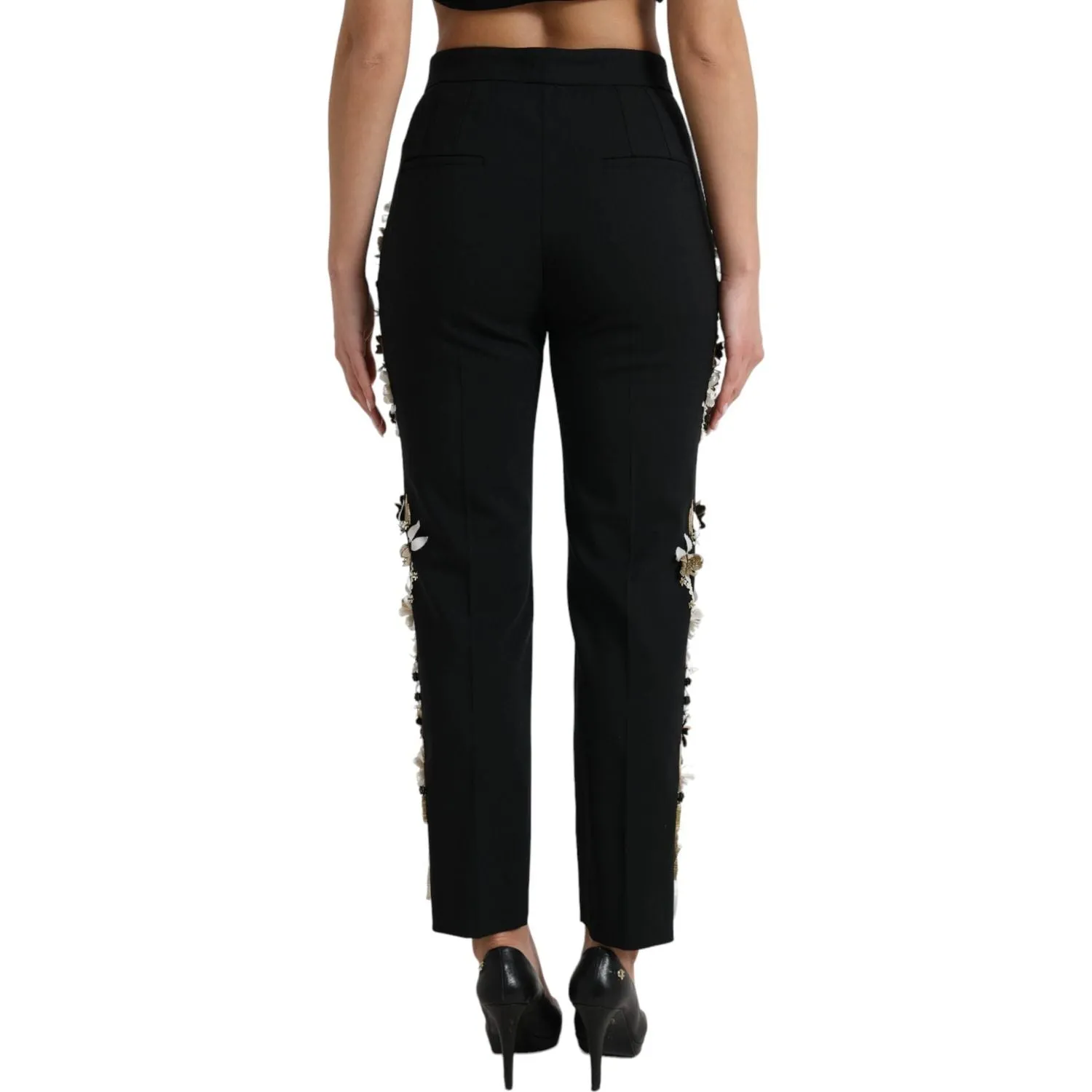 Dolce & Gabbana Elegant High Waist Floral Tapered Pants